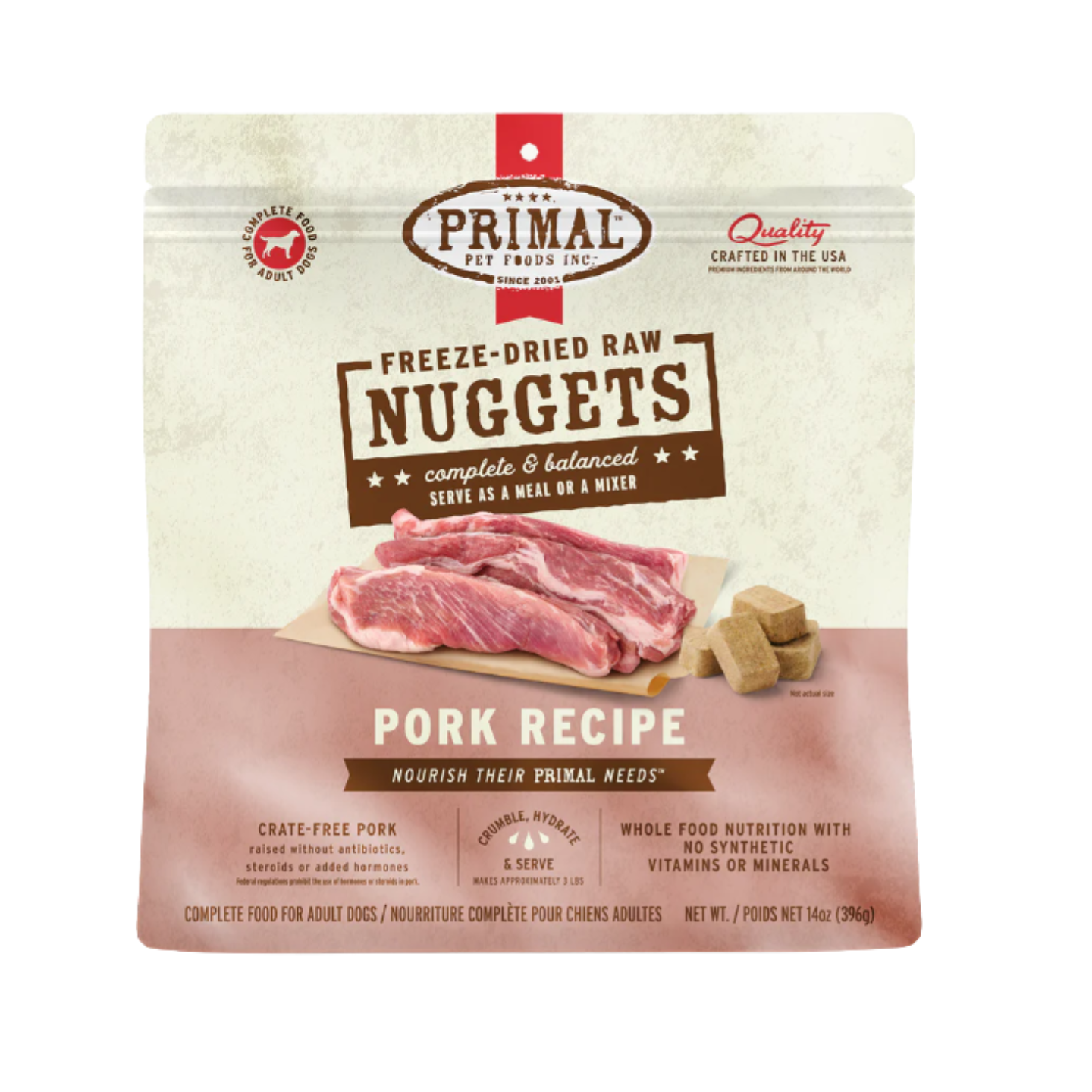 Primal Canine Freeze-Dried Raw Nuggets Pork Formula (14oz / 397g)