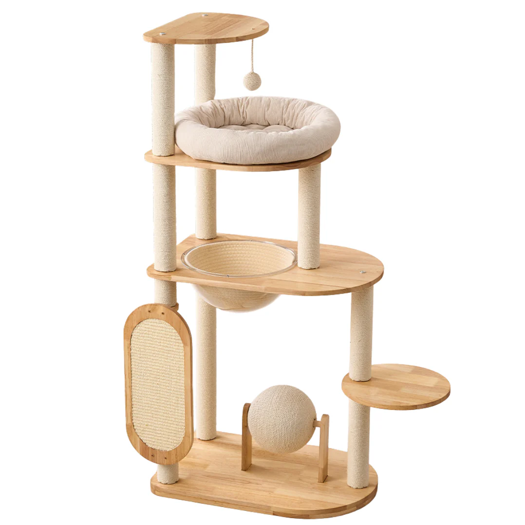 NEVA Signature (127 cm) Architectural Cat Tower – Solid Wood Condo NEVA Signature (127 cm) Architectural Cat Tower – Solid Wood Condo