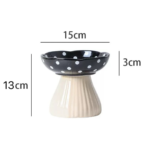 Colette elevated mushroom pet bowl in Black