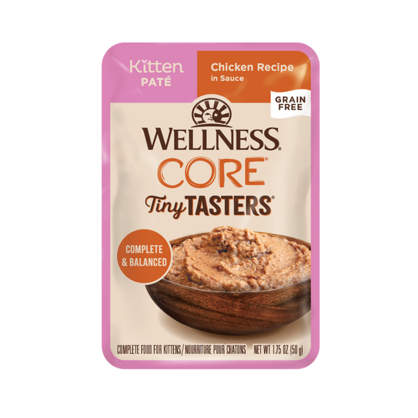 [12 Pouches] Wellness CORE Tiny Tasters Kitten Chicken Pate (1.75oz)