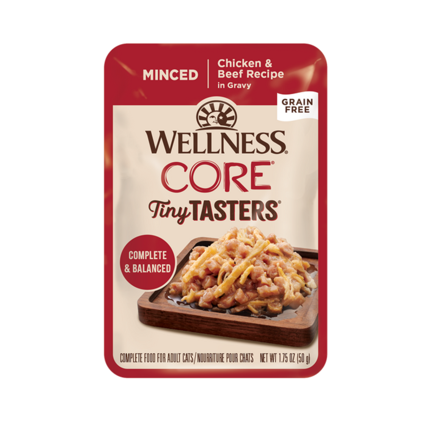[12 Pouches] Wellness CORE Tiny Tasters Minced Chicken & Beef (1.75oz)