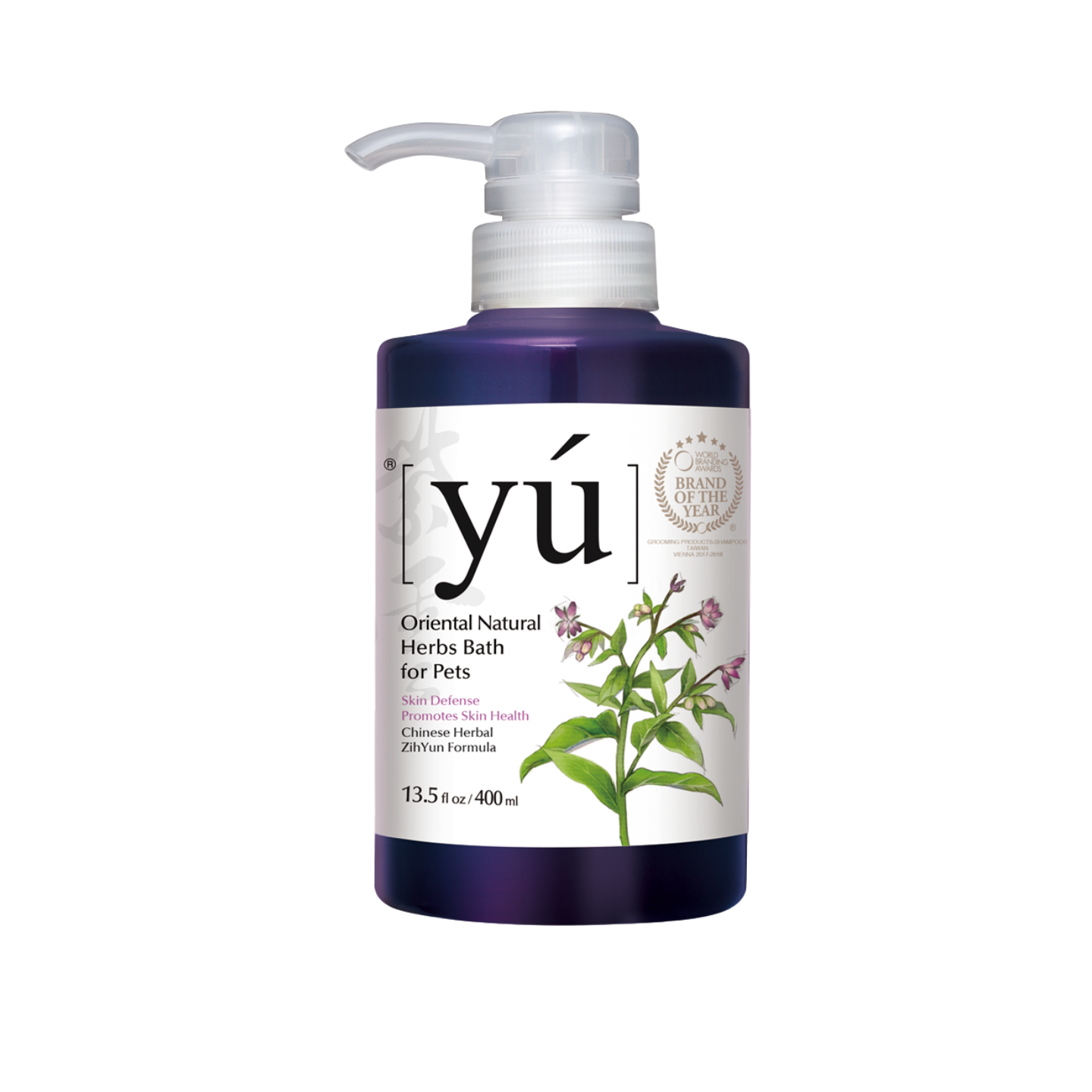 YU Skin Defense Formula Chinese Herbal Zhiyun Pets Shampoo (400ml)