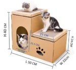 Cat Scratcher Cardboard Condo – Double House & Climbing Station