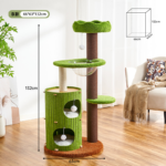 Forest Castle Solid Wood (132cm) – Cat Climbing Tree & Scratching Post