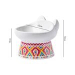Fleur Bohemian Raised Ceramic Pet Bowl (Red) – 300ml Microwave & Dishwasher Safe - Image 2