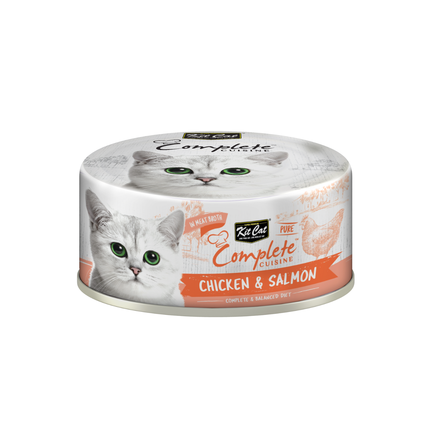 [24 Cans] Kit Cat Complete Cuisine Chicken & Salmon (70g)