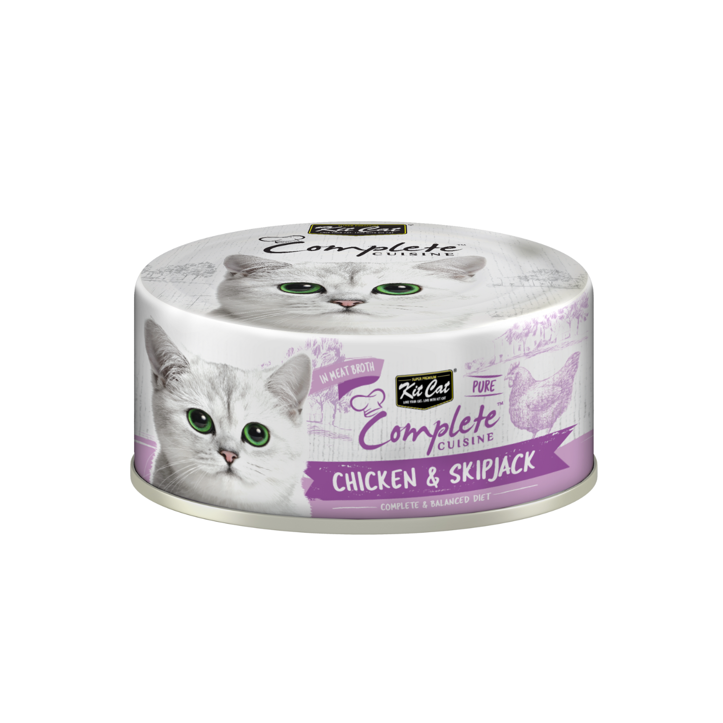 [24 Cans] Kit Cat Complete Cuisine Chicken & Skipjack (70g)