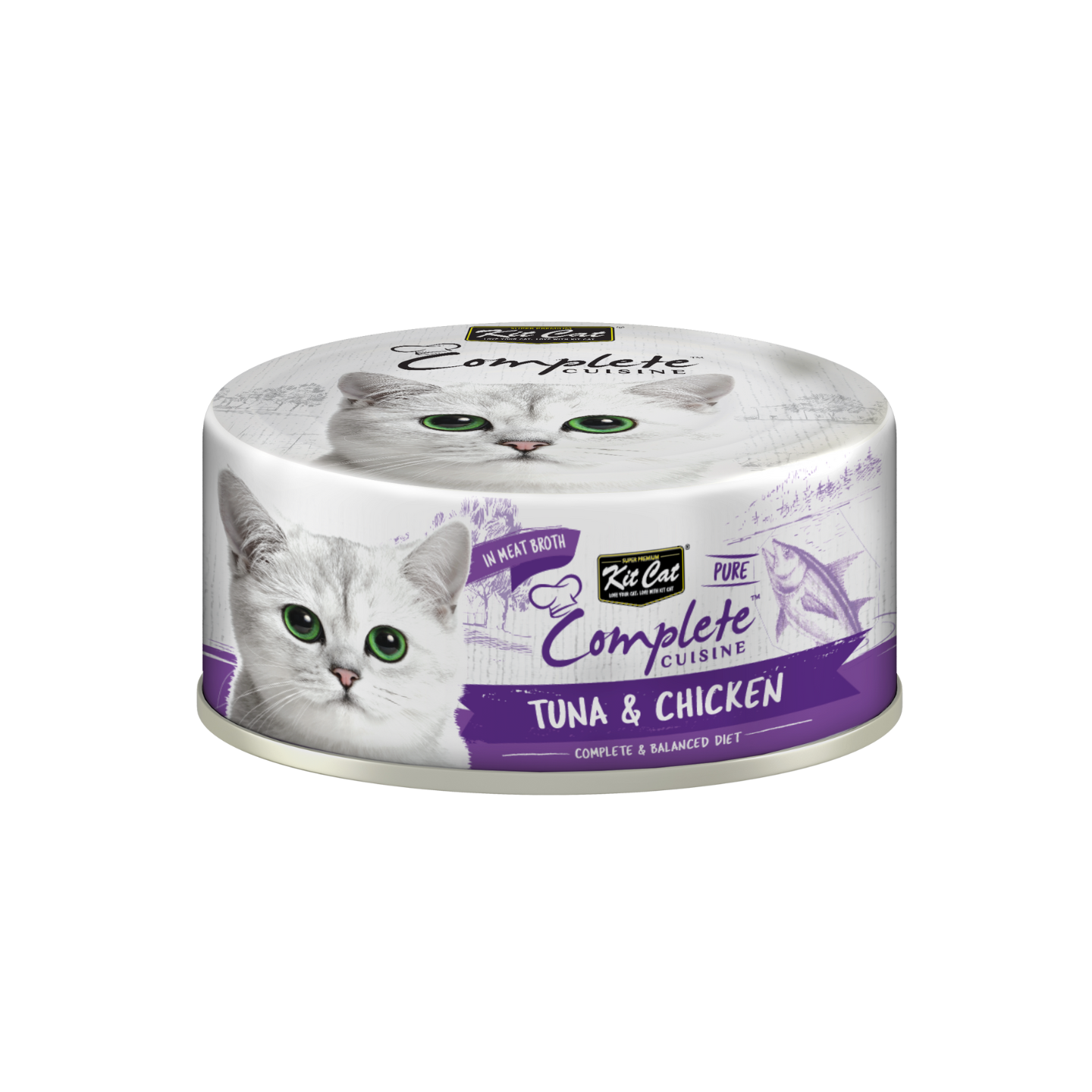 [24 Cans] Kit Cat Complete Cuisine Tuna & Chicken (70g)
