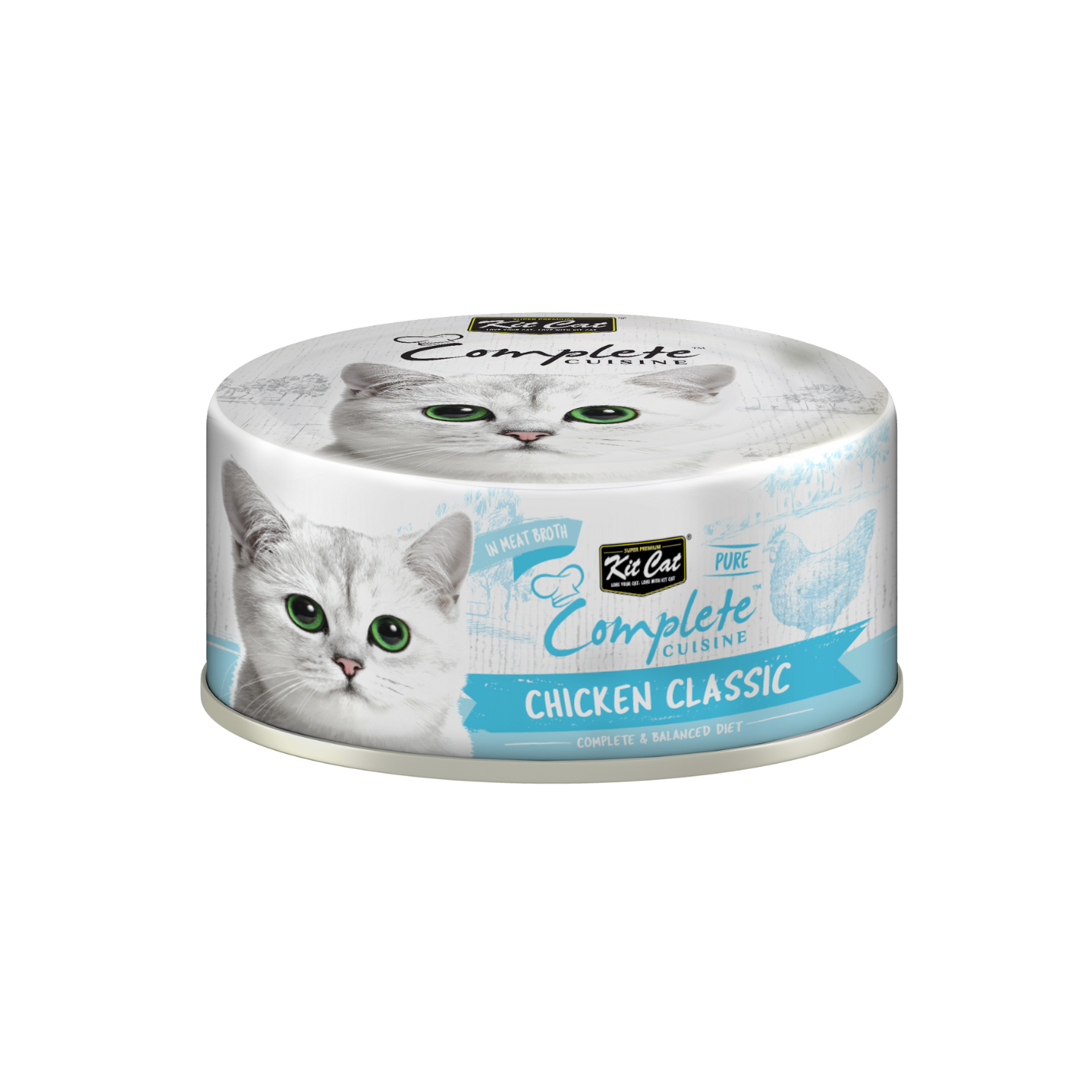 [24 Cans] Kit Cat Complete Cuisine Chicken Classic (70g)