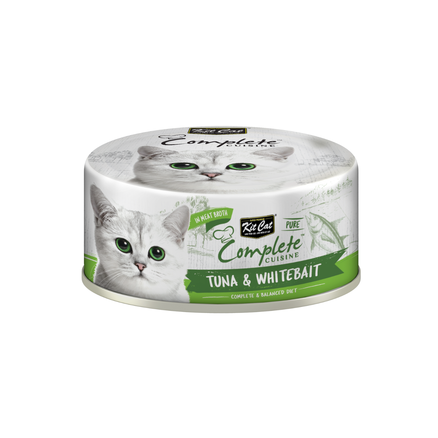 [24 Cans] Kit Cat Complete Cuisine Tuna & Whitebait (70g)