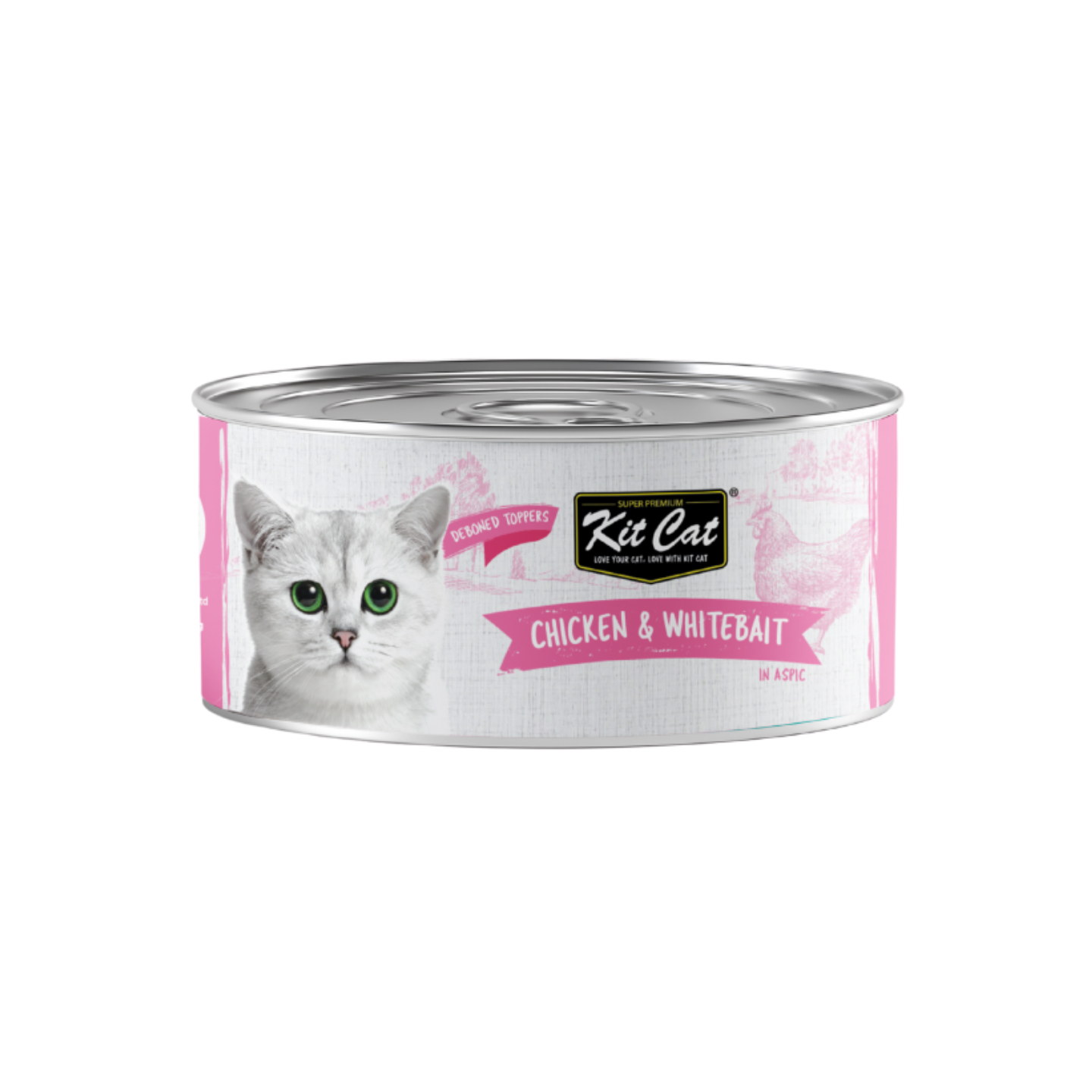 [24 Cans] Kit Cat Deboned Chicken & Whitebait (80g)