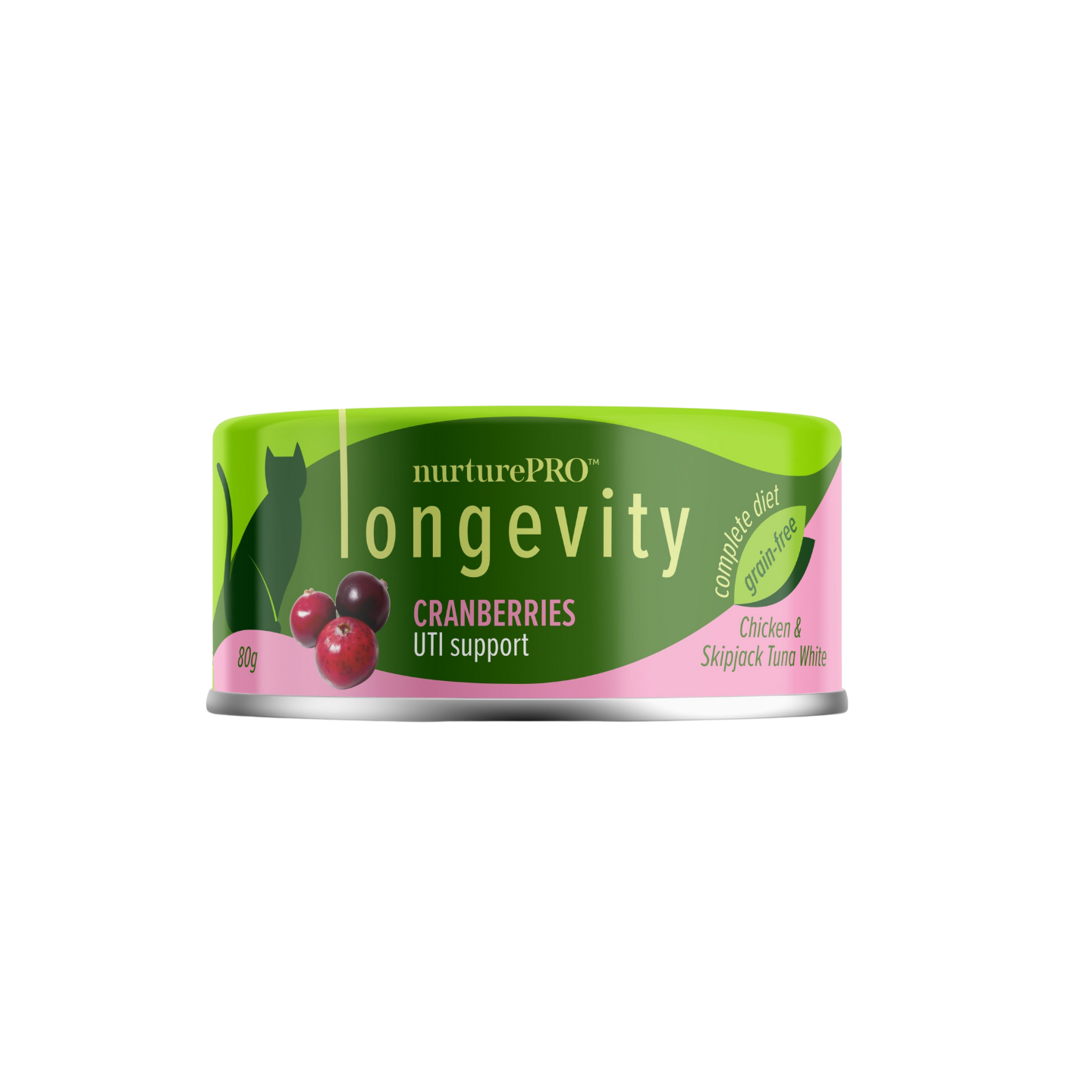 Longevity Grain-Free Chicken & Skipjack Tuna with Cranberries (80g) 24 pack