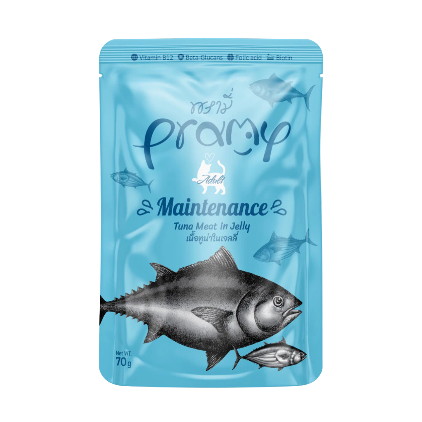 Pramy Adult Maintenance Tuna Meat in Jelly 12-Pouch Pack