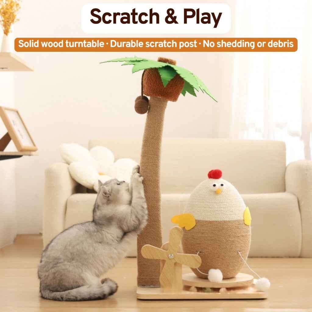 Island Tiki Tales Large Egg Cat Toy & Coconut Tree Combo Scratching Post