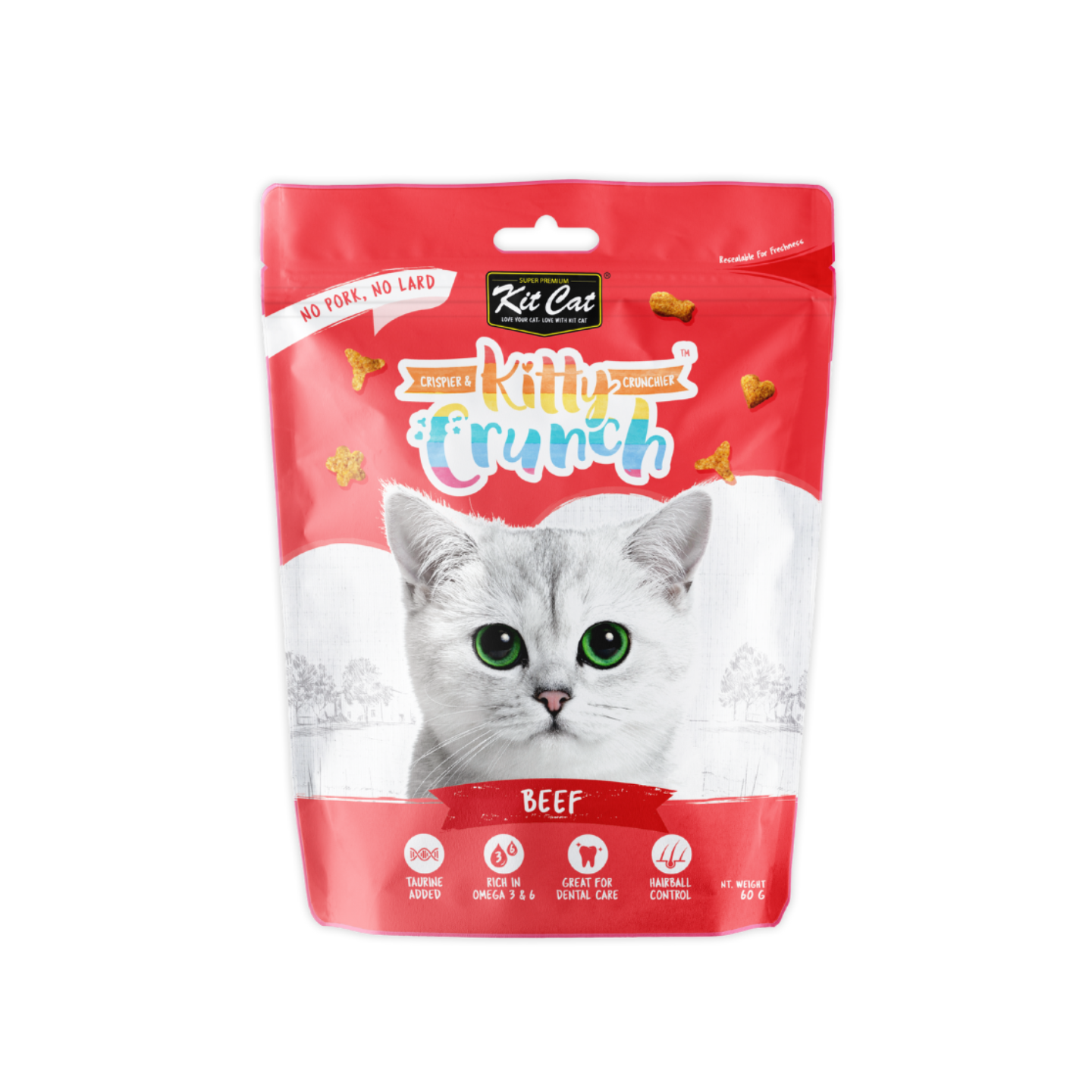Kit Cat Kitty Crunch Beef Flavour Cat Treat (60g)