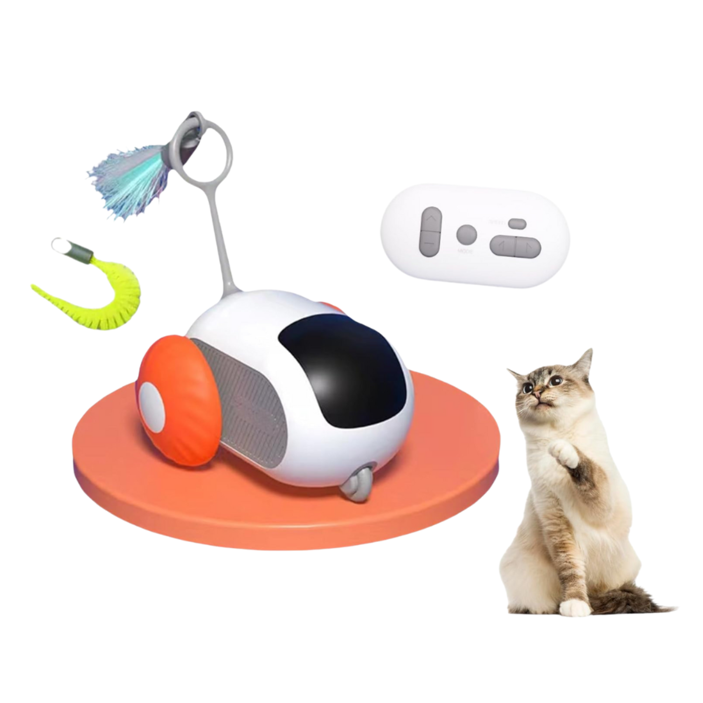 Pet Gravity Interactive Remote-Controlled Car (Orange)