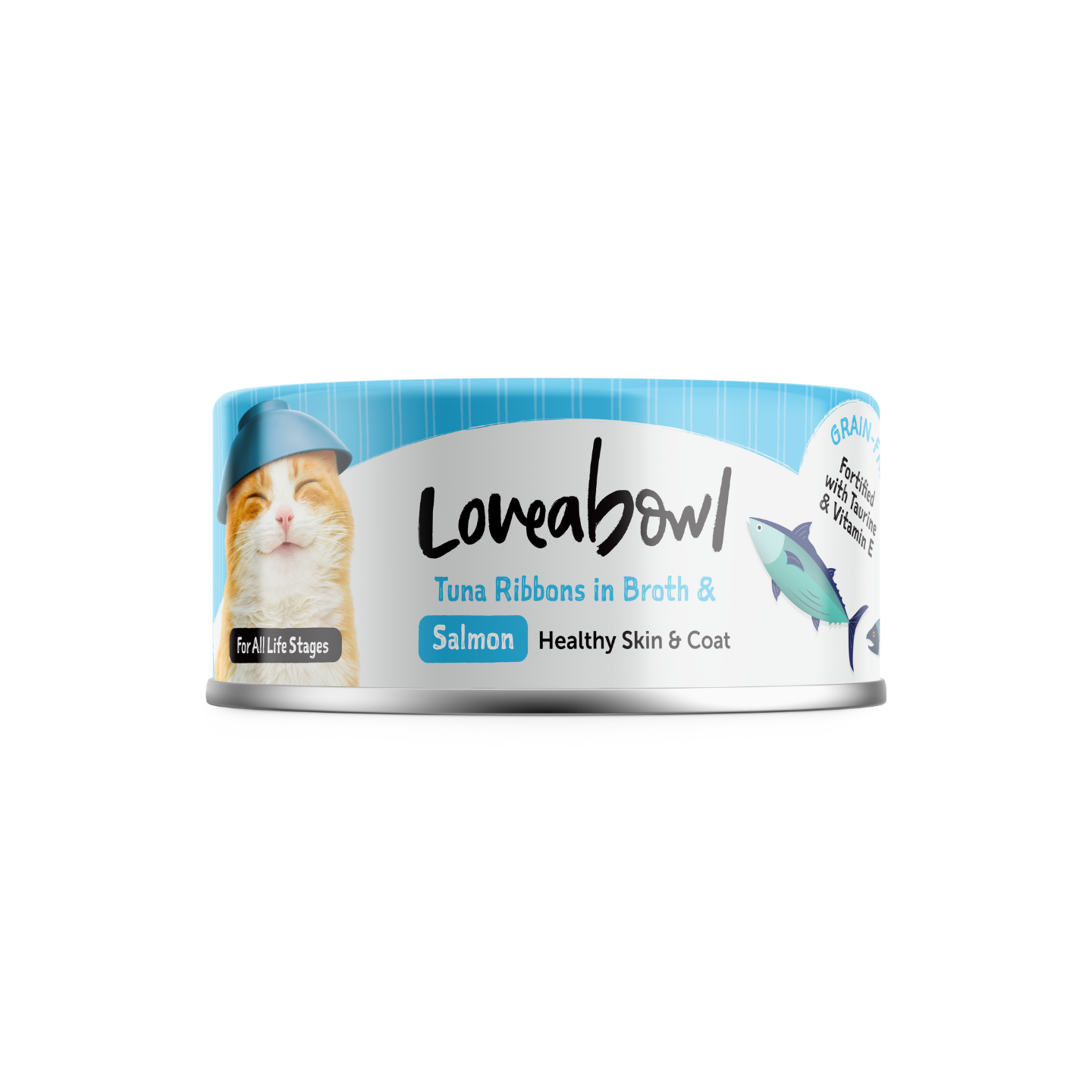 Loveabowl Tuna Ribbons In Broth With Salmon 70g 24-can bulk packaging