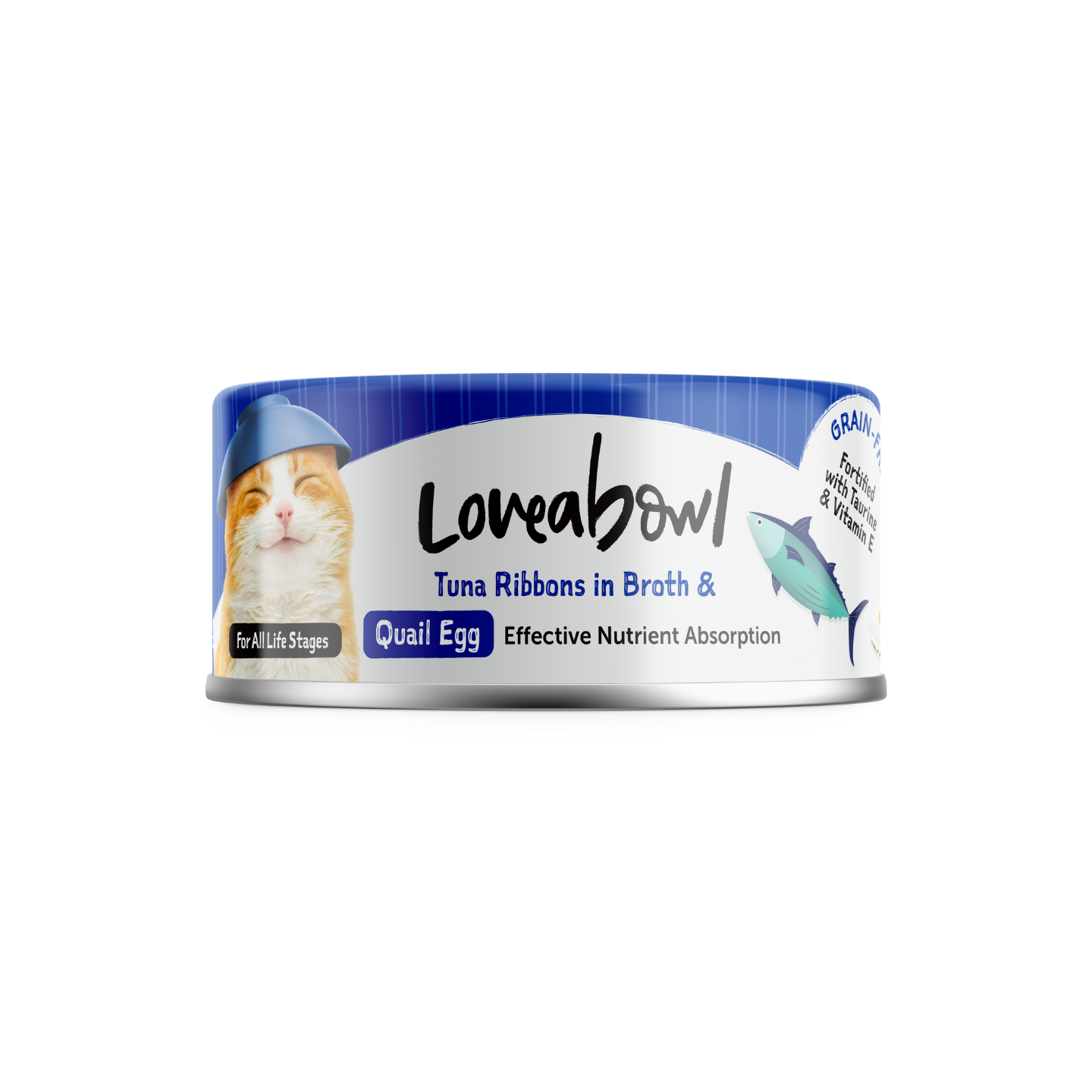 Loveabowl Tuna Ribbons In Broth With Quail Egg 70g 24-can bulk packaging