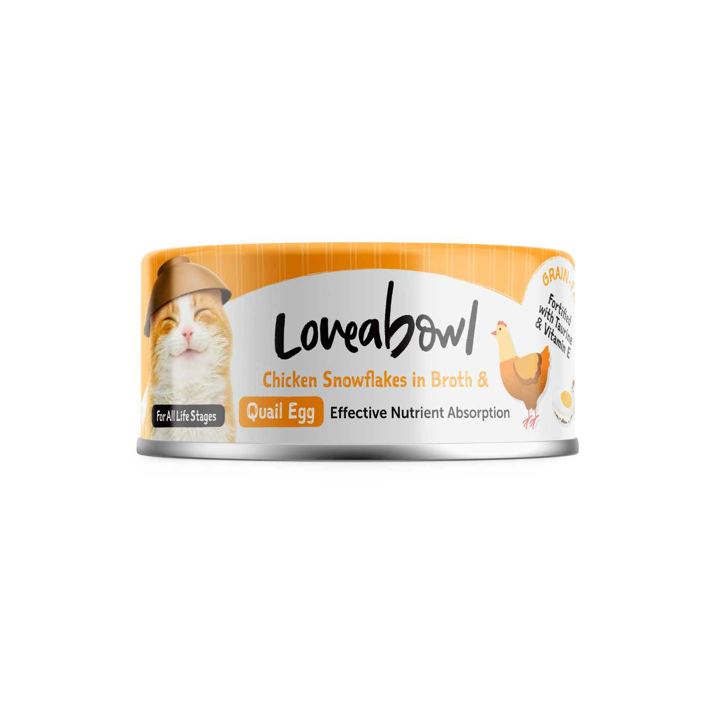 Loveabowl Chicken Snowflakes In Broth With Quail Egg 70g 24-can bulk packaging