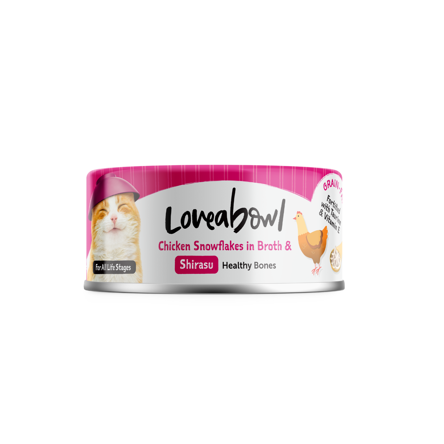 Loveabowl Chicken Snowflakes In Broth With Shirasu 70g 24-can bulk packaging