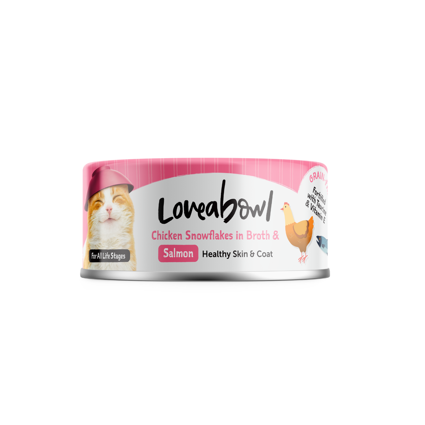 Loveabowl Chicken Snowflakes In Broth With Salmon 70g 24-can bulk packaging
