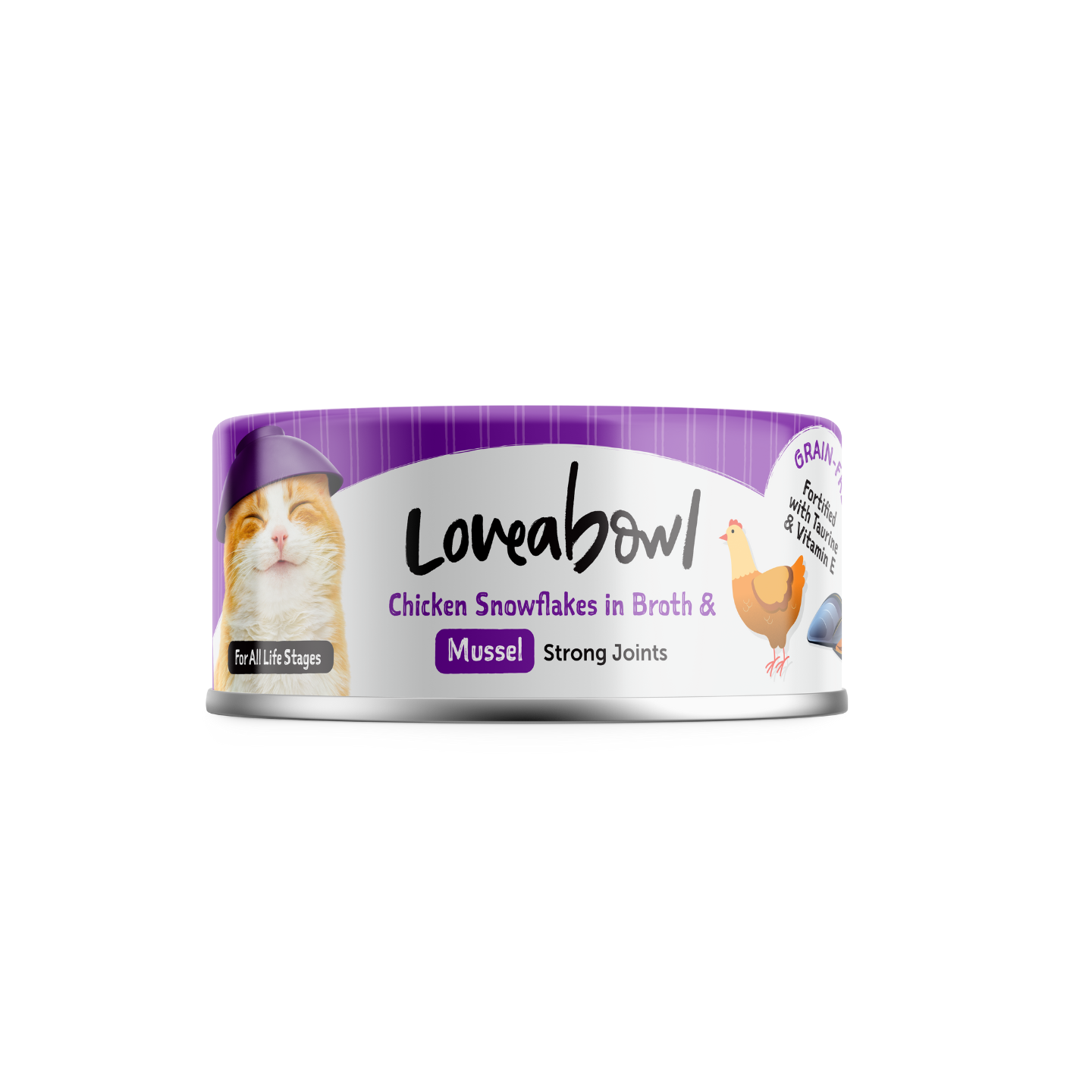 Loveabowl Chicken Snowflakes In Broth With Mussel 70g 24-can bulk packaging