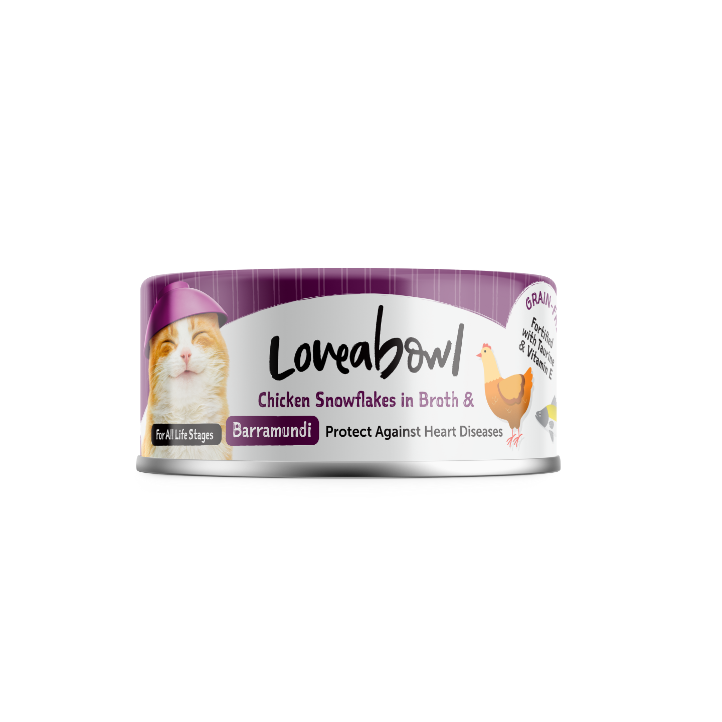 Loveabowl Chicken Snowflakes In Broth With Barramundi 70g 24-can bulk packaging