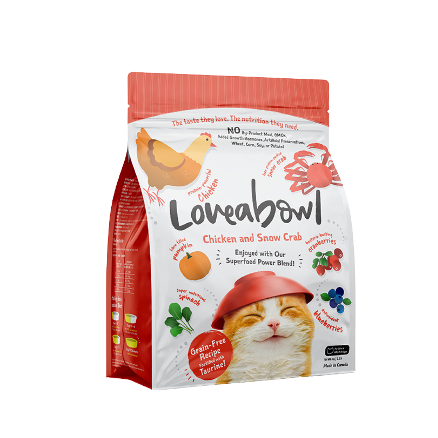 Loveabowl Grain-Free Chicken and Snow Crab Dry Cat Food 1kg packaging