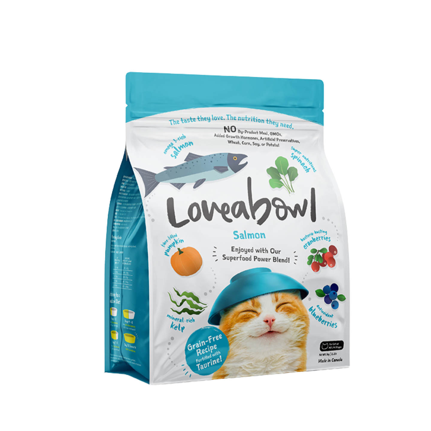 Loveabowl Grain-Free Salmon Dry Cat Food 1kg packaging