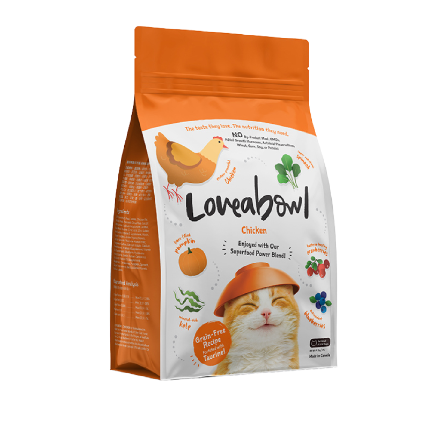 Loveabowl Grain-Free Chicken Dry Cat Food 9lbs packaging