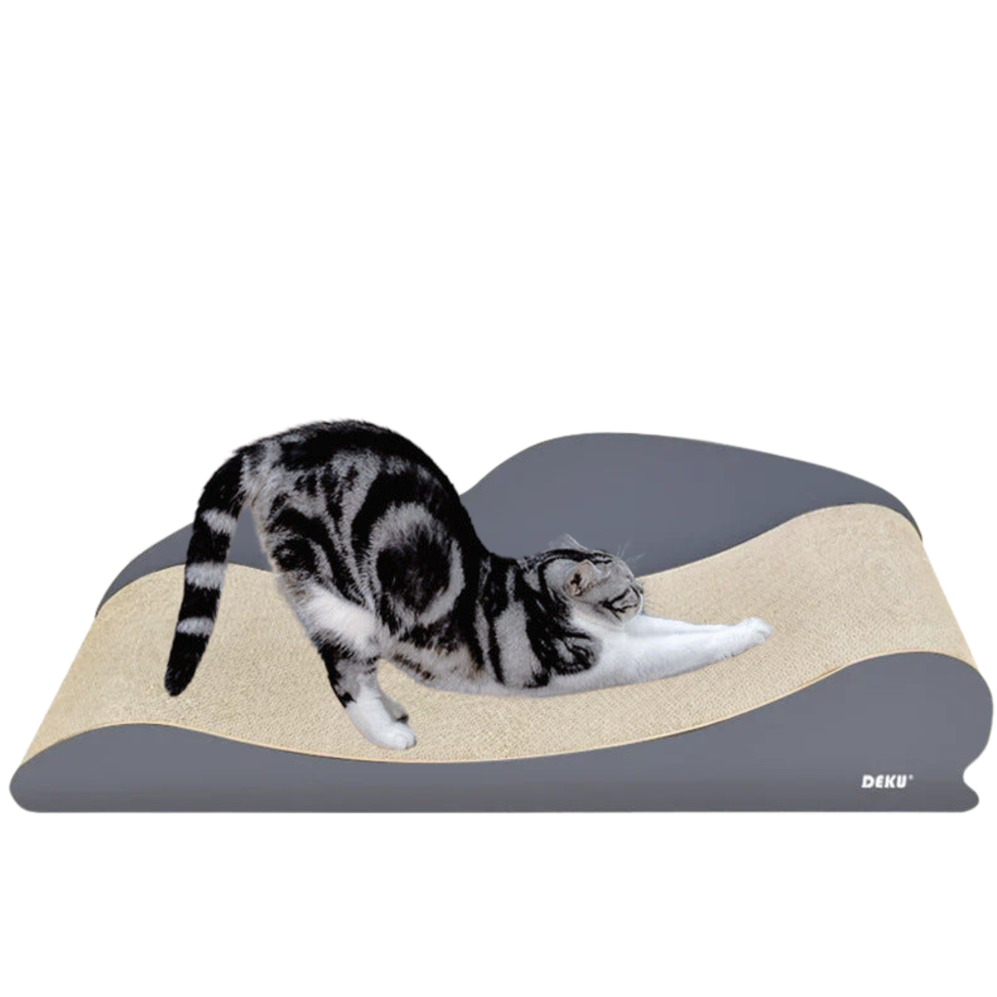 Grey Wood Lounger Cat Scratch Board & Scratch Bed (100cm)