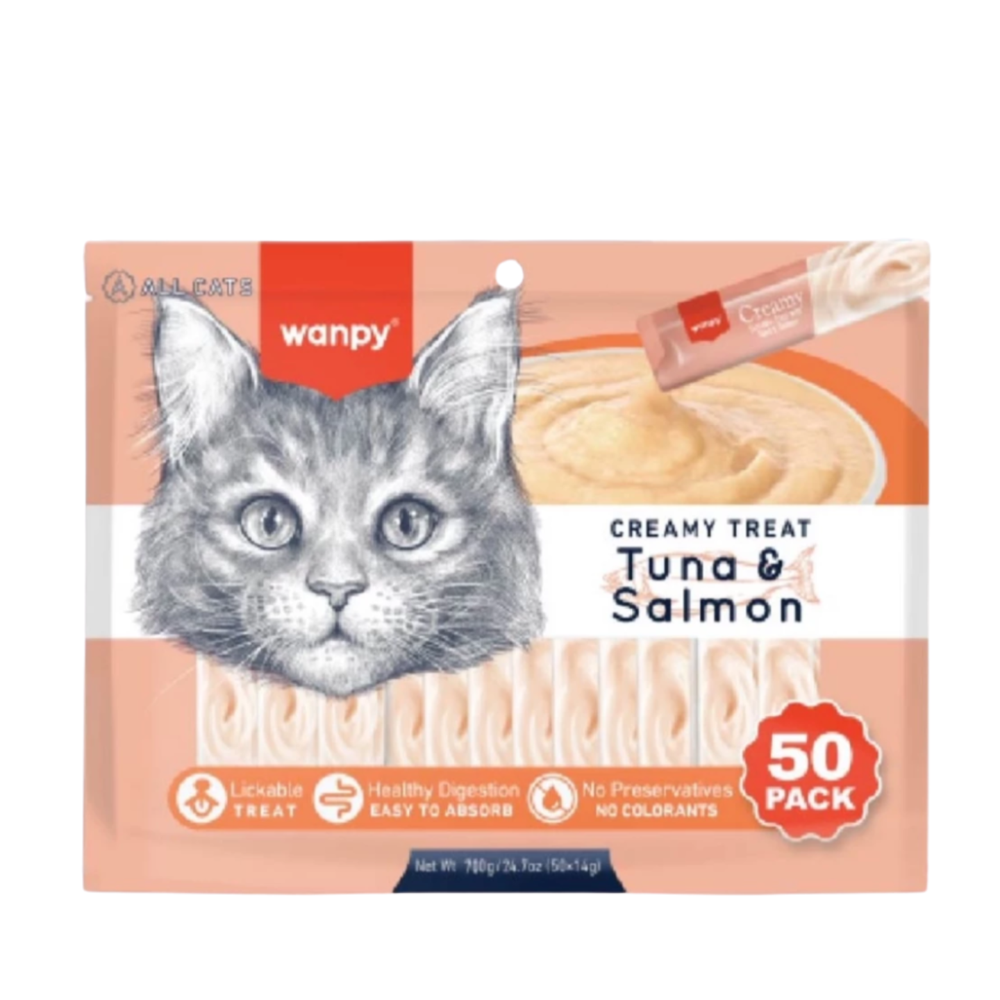 Wanpy Creamy Lickable Tuna & Salmon 14g x 50