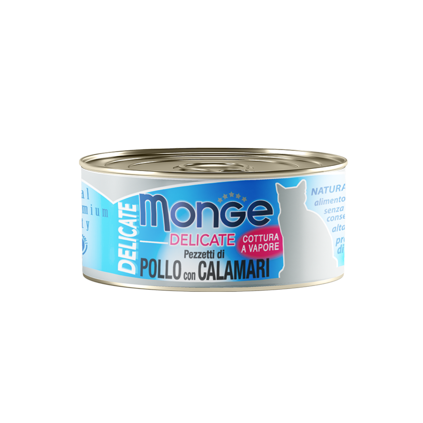 Monge Delicate Chicken Flakes with Squid (80g) 24 pack