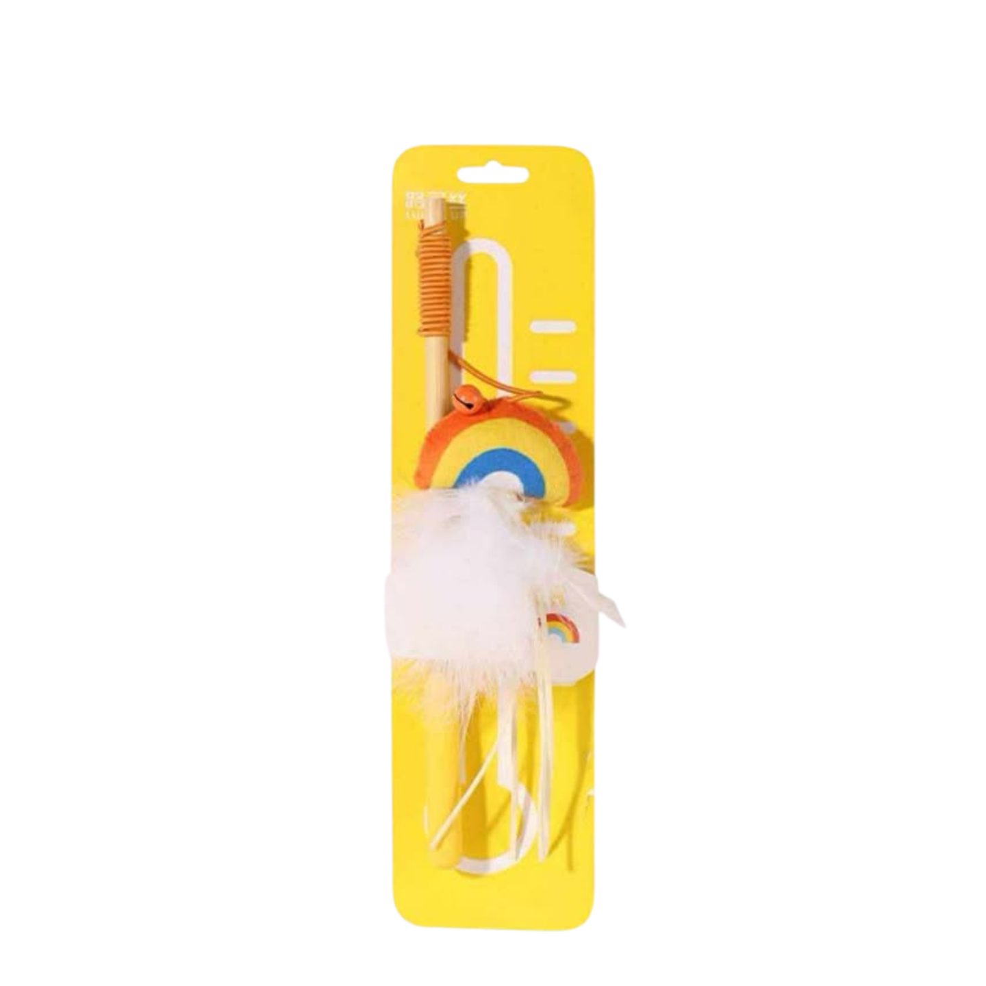 Luuks Up Colorful Cat Teaser Wand, 30cm toy with Yellow Weather design