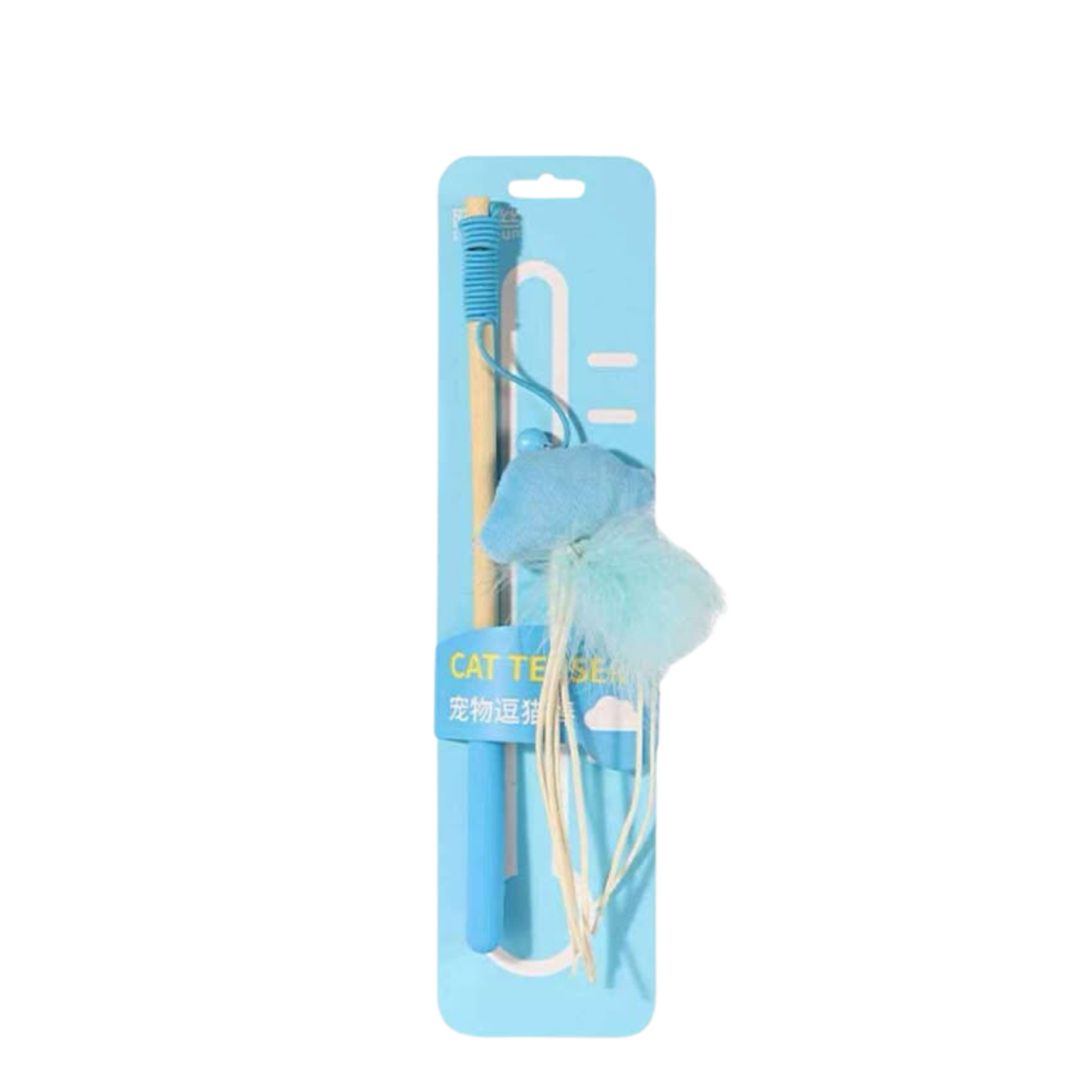 Luuks Up Colorful Cat Teaser Wand, 30cm toy with Blue Weather design