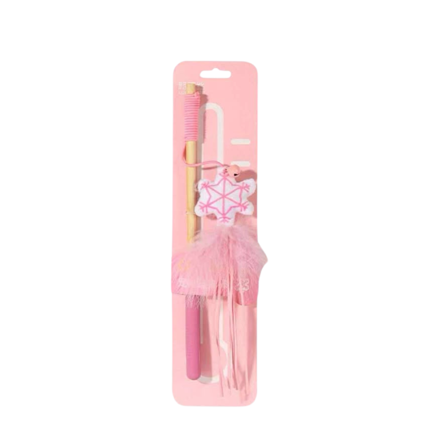 Luuks Up Colorful Cat Teaser Wand, 30cm toy with Pink Weather design