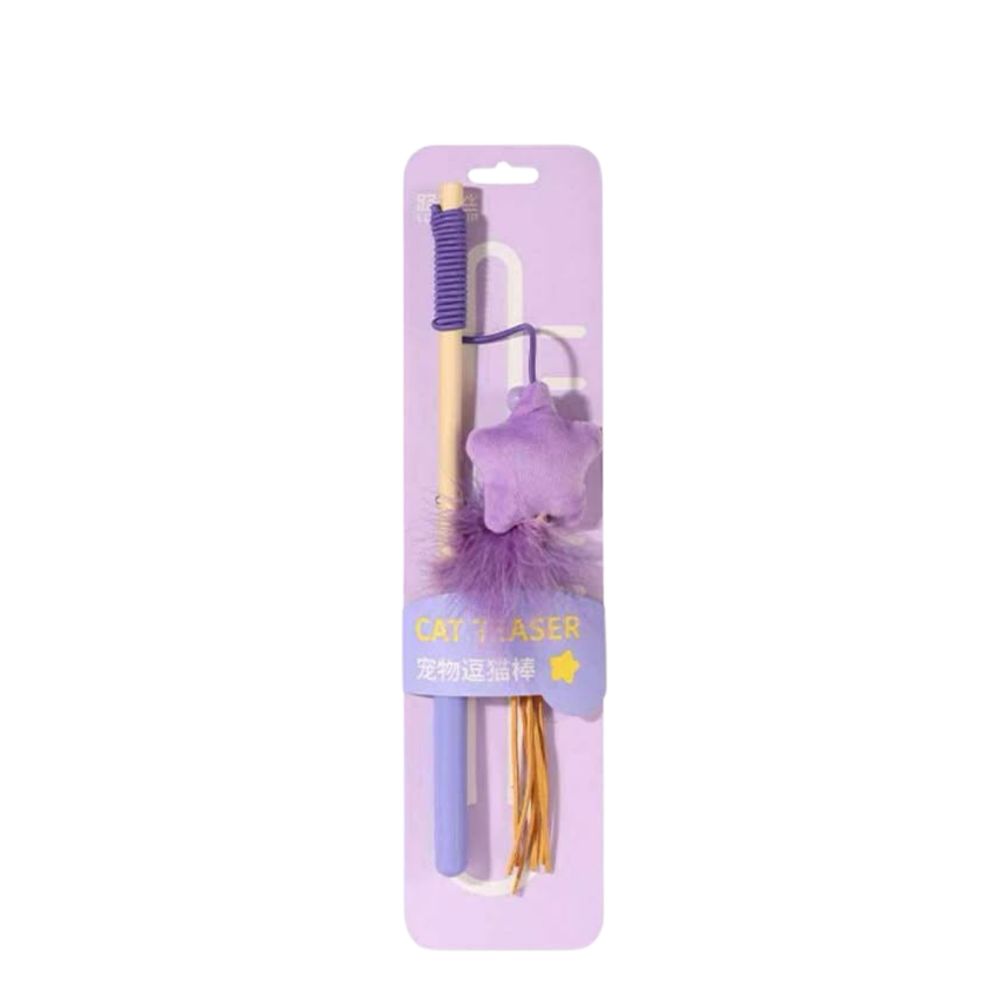 Luuks Up Colorful Cat Teaser Wand, 30cm toy with Purple Weather design