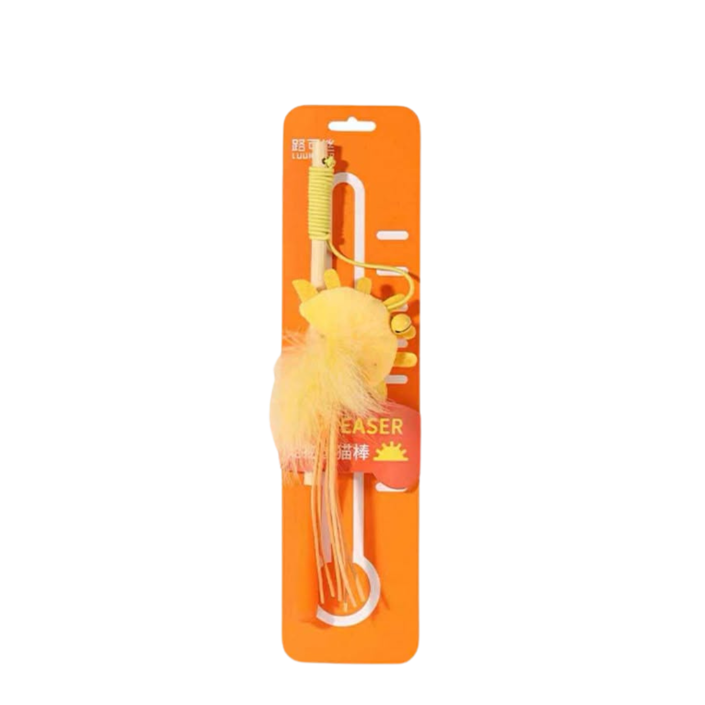 Luuks Up Colorful Cat Teaser Wand, 30cm toy with Orange Weather design