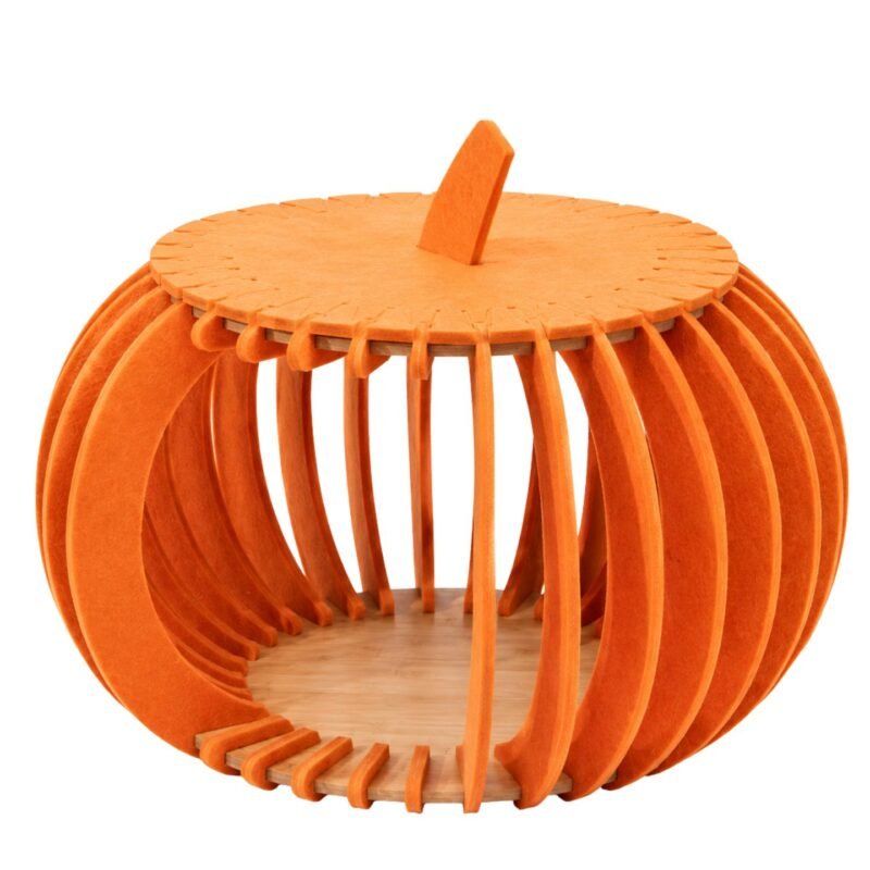 Orange Pumpkin Nest Cat House – Semi-Closed Felt Cat Bed for Cozy Comfort