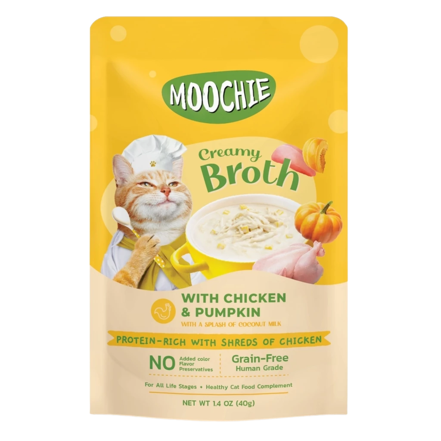 [16 Pouches] Moochie Creamy Broths Chicken & Pumpkin Cat Wet Food Pouch (40g)