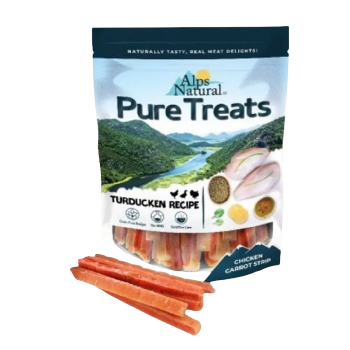 lps Natural Pure Treats Turducken Recipe (100g) – Chicken Carrot Strip