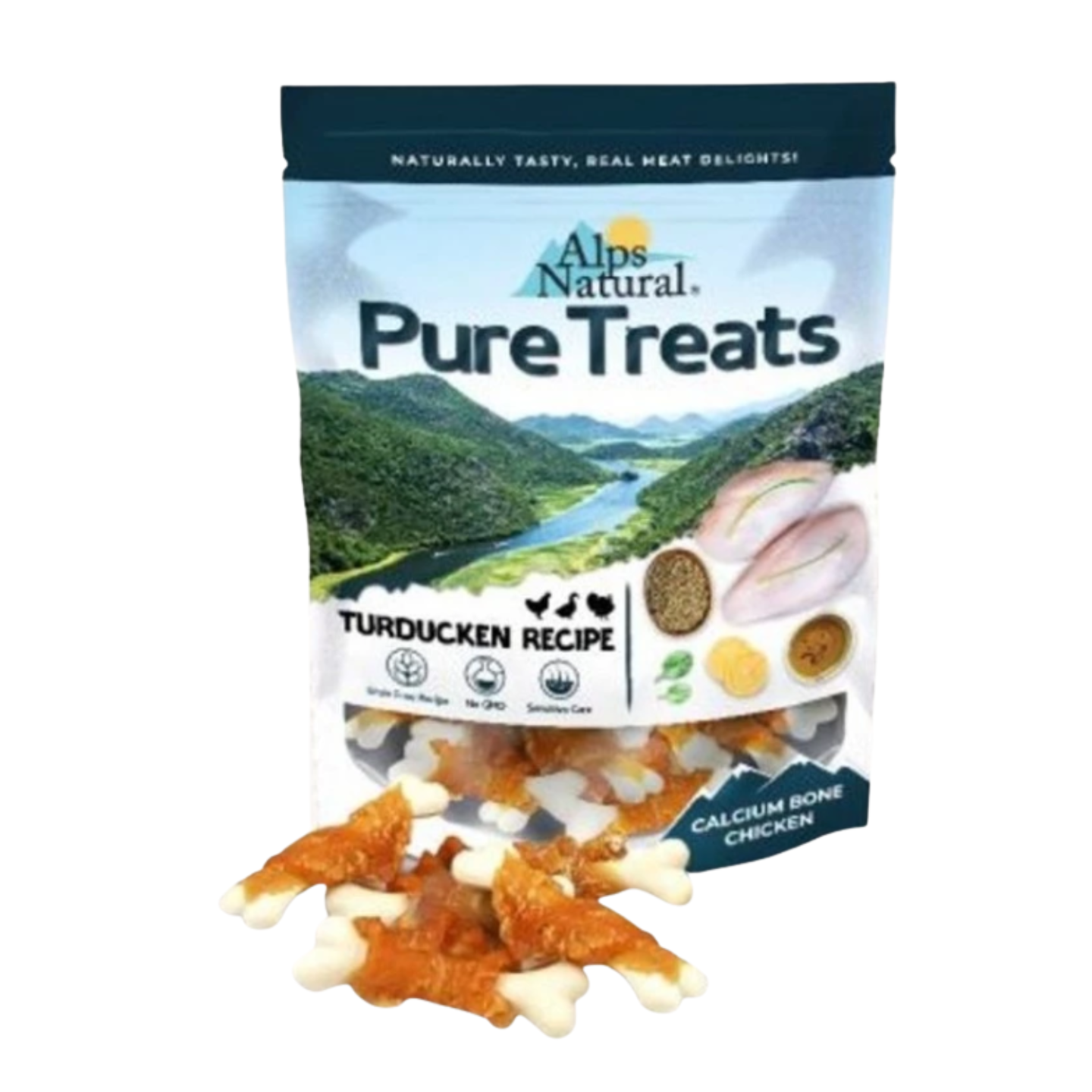 Alps Natural Pure Treats Turducken Recipe (100g) – Calcium Bone Chicken