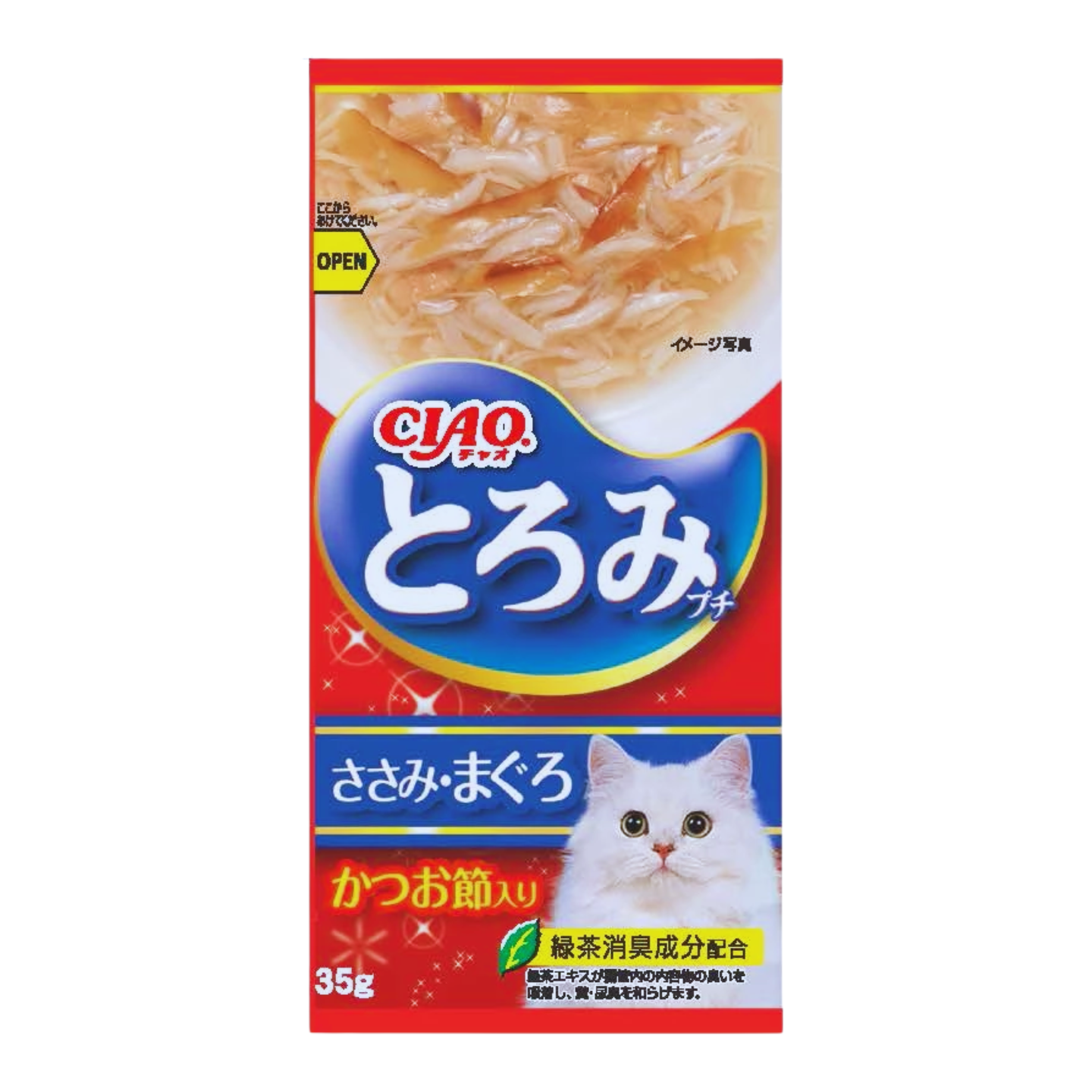 Ciao Toromi Line Soup Pouch Cat Wet Food Chicken Fillet, Tuna Bonito Flavor (TCR-134)
