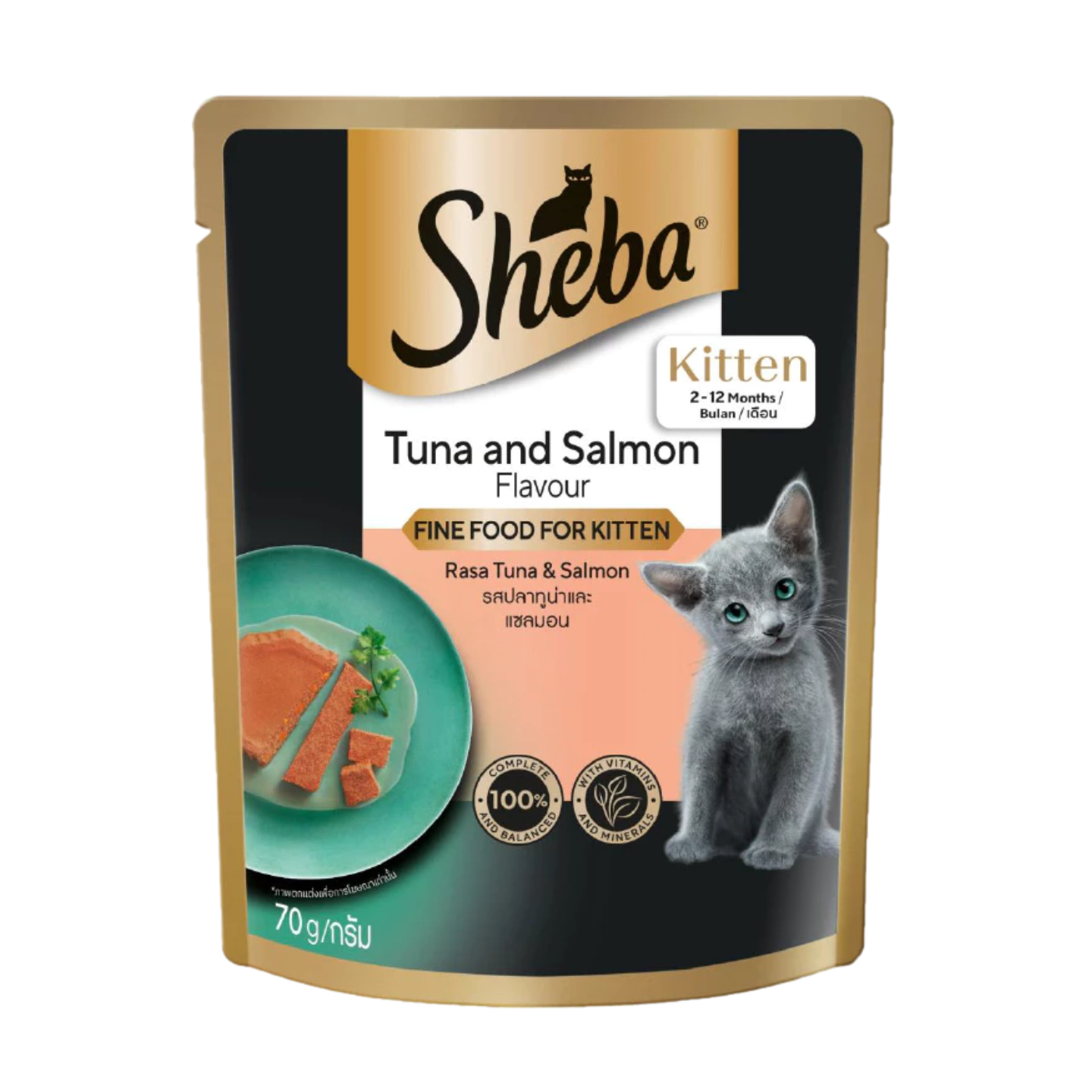 [24 Pouches] Sheba Kitten Fine Food Tuna & Salmon Flavor (70g)