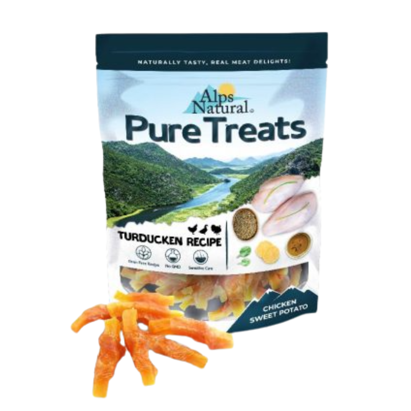 Alps Natural Pure Treats Turducken Recipe (100g) – Chicken & Sweet Potato
