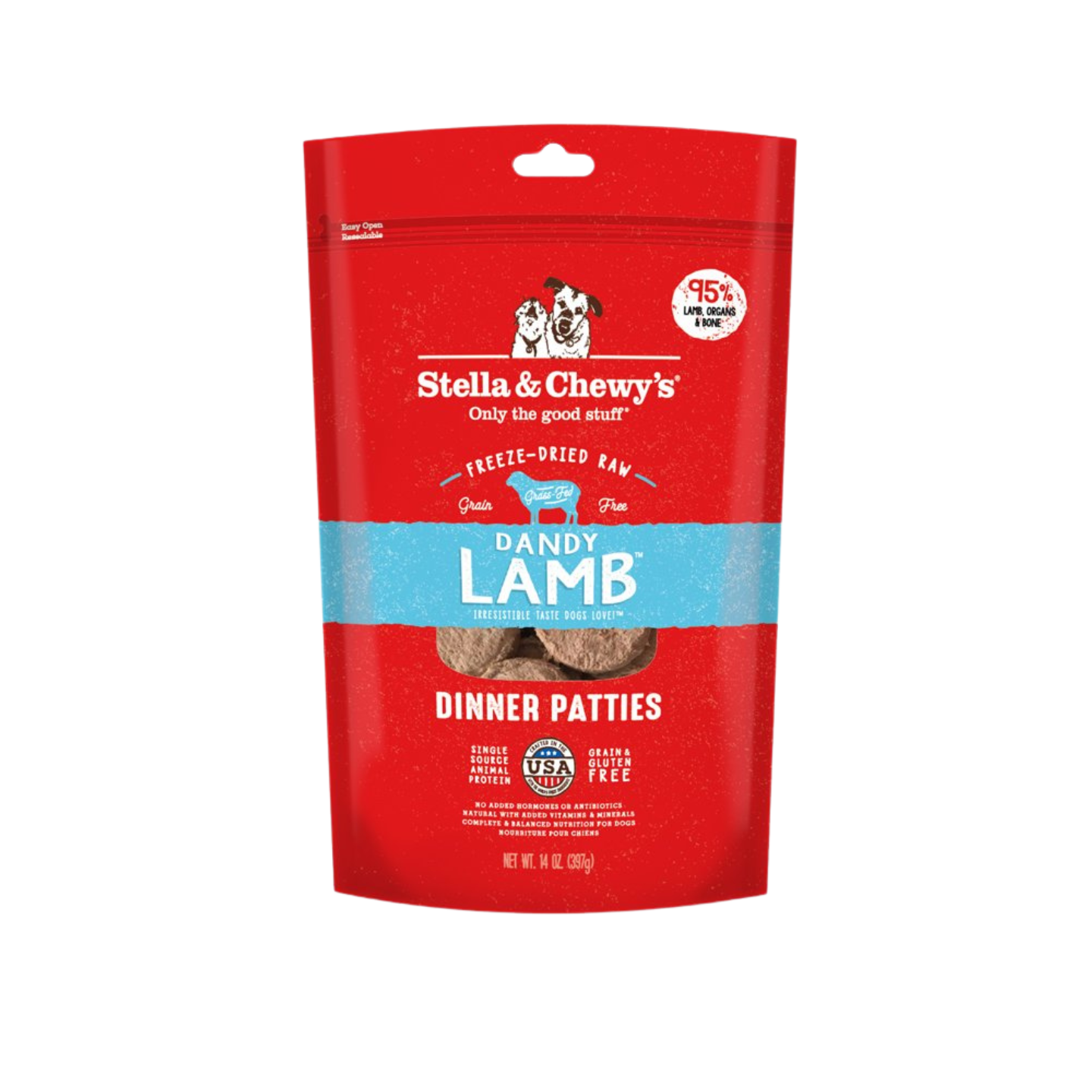 Stella & Chewy’s Dog Freeze-Dried Dinner Patties Dandy Lamb 14oz