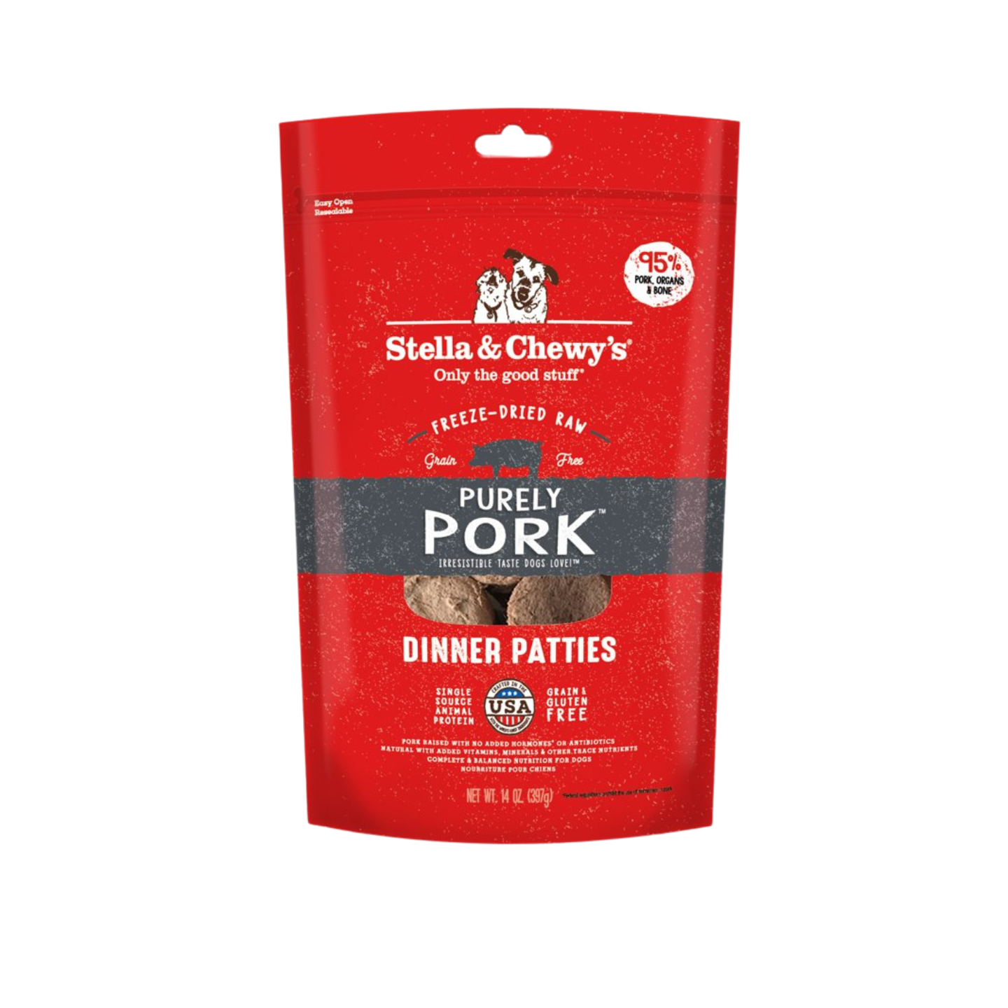 Stella & Chewy’s Dog Freeze-Dried Dinner Patties Purely Pork 14oz