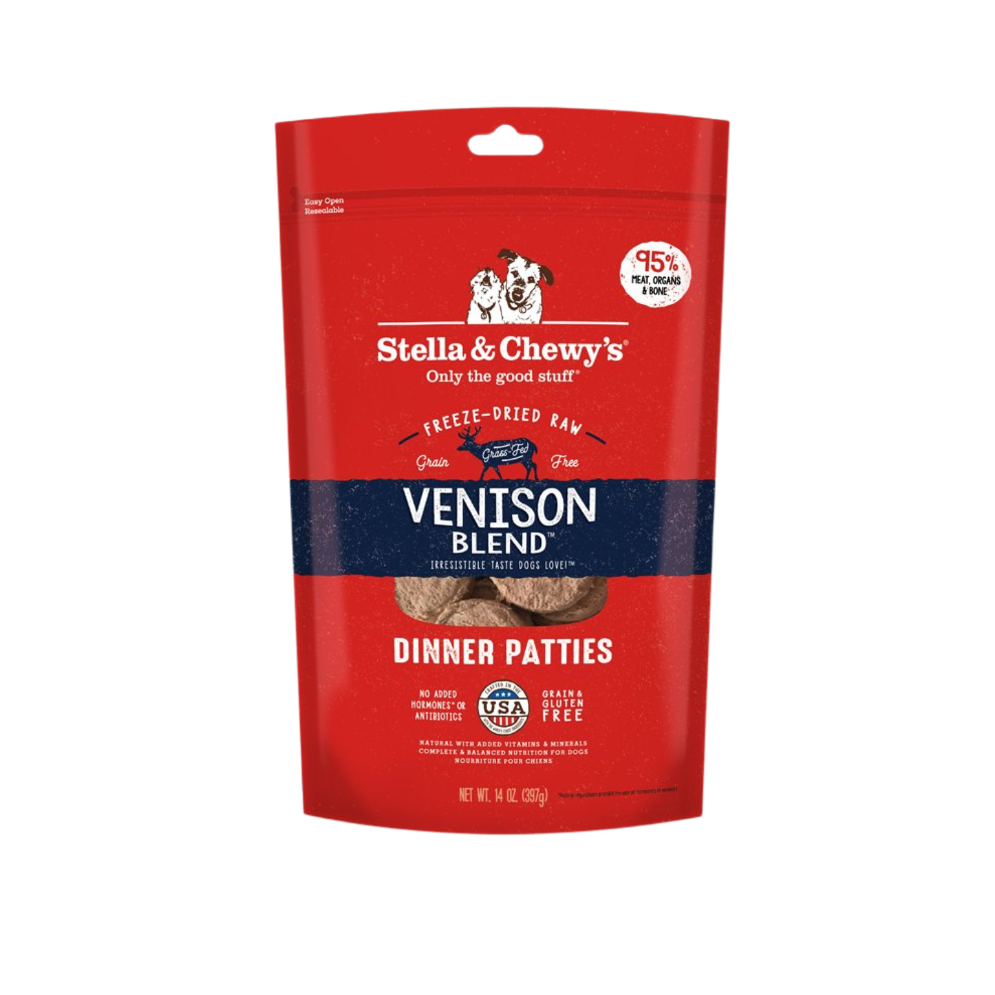 Stella & Chewy’s Dog Freeze-Dried Dinner Patties Venison Blend 14oz