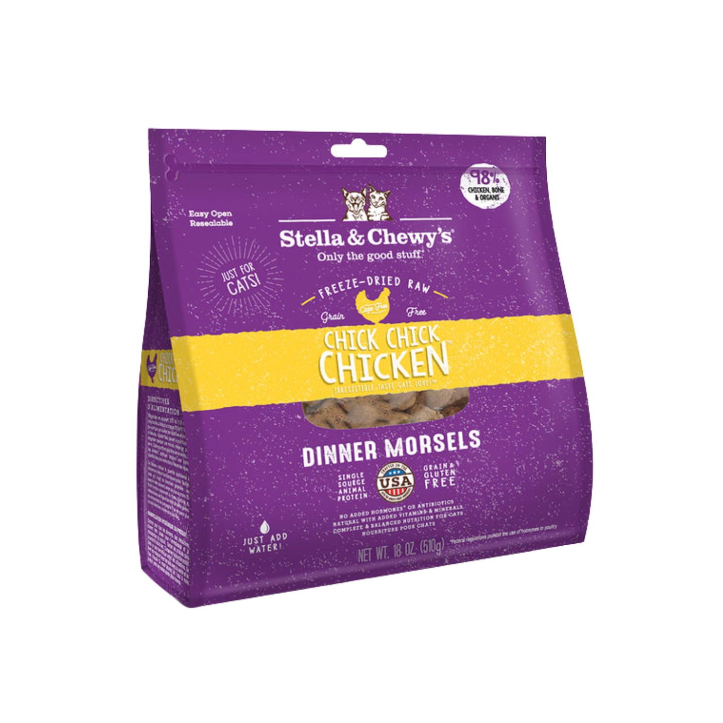 Stella & Chewy’s Cat Freeze-Dried Dinner Morsels Chick, Chick, Chicken 18oz