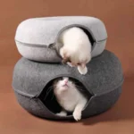 2-in-1-cat-tunnel-felt-donut-bed-dark-grey-s